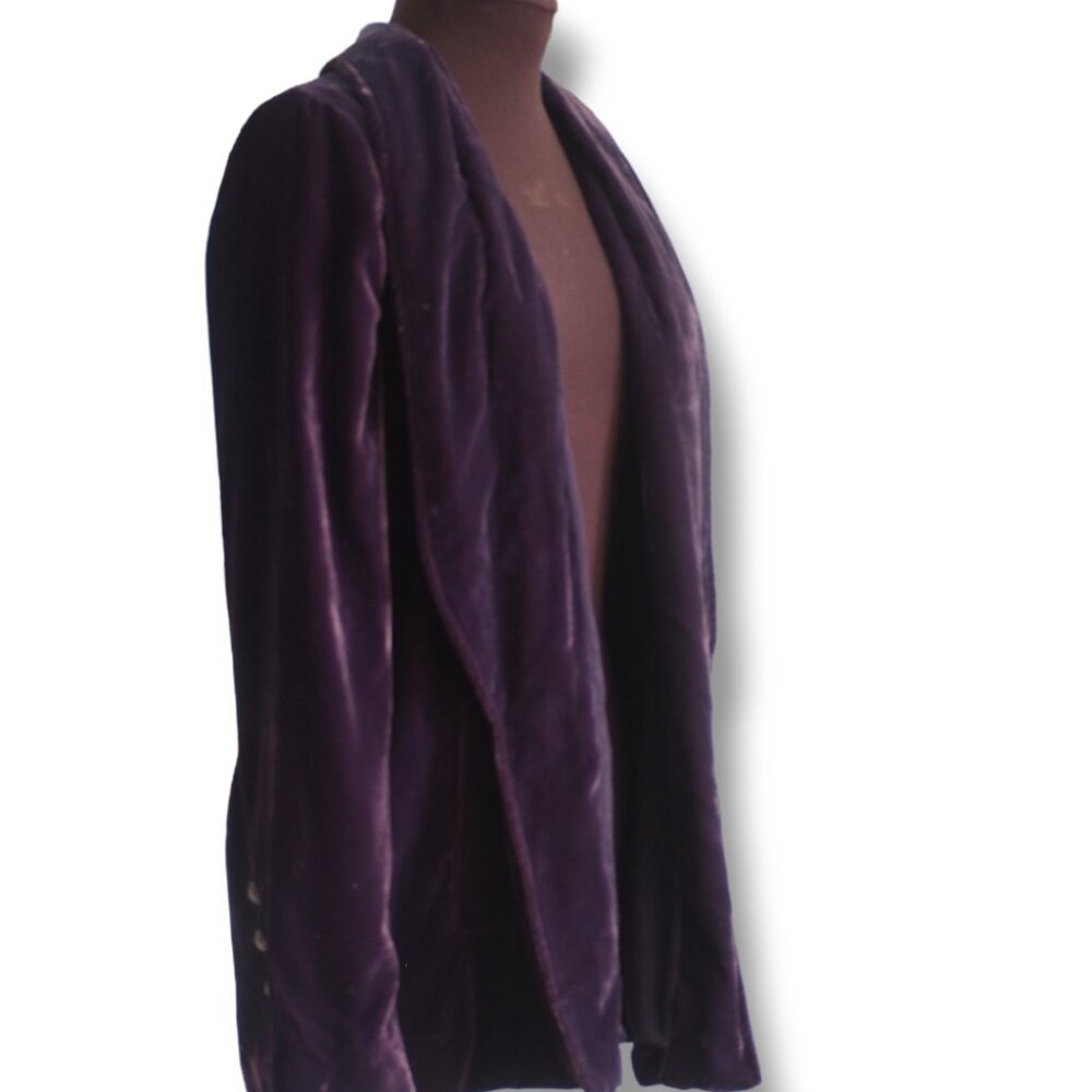 Free People Yesterday's Muse Velvet Purple Jacket Blazer Sizet XS - Picture 7 of 11